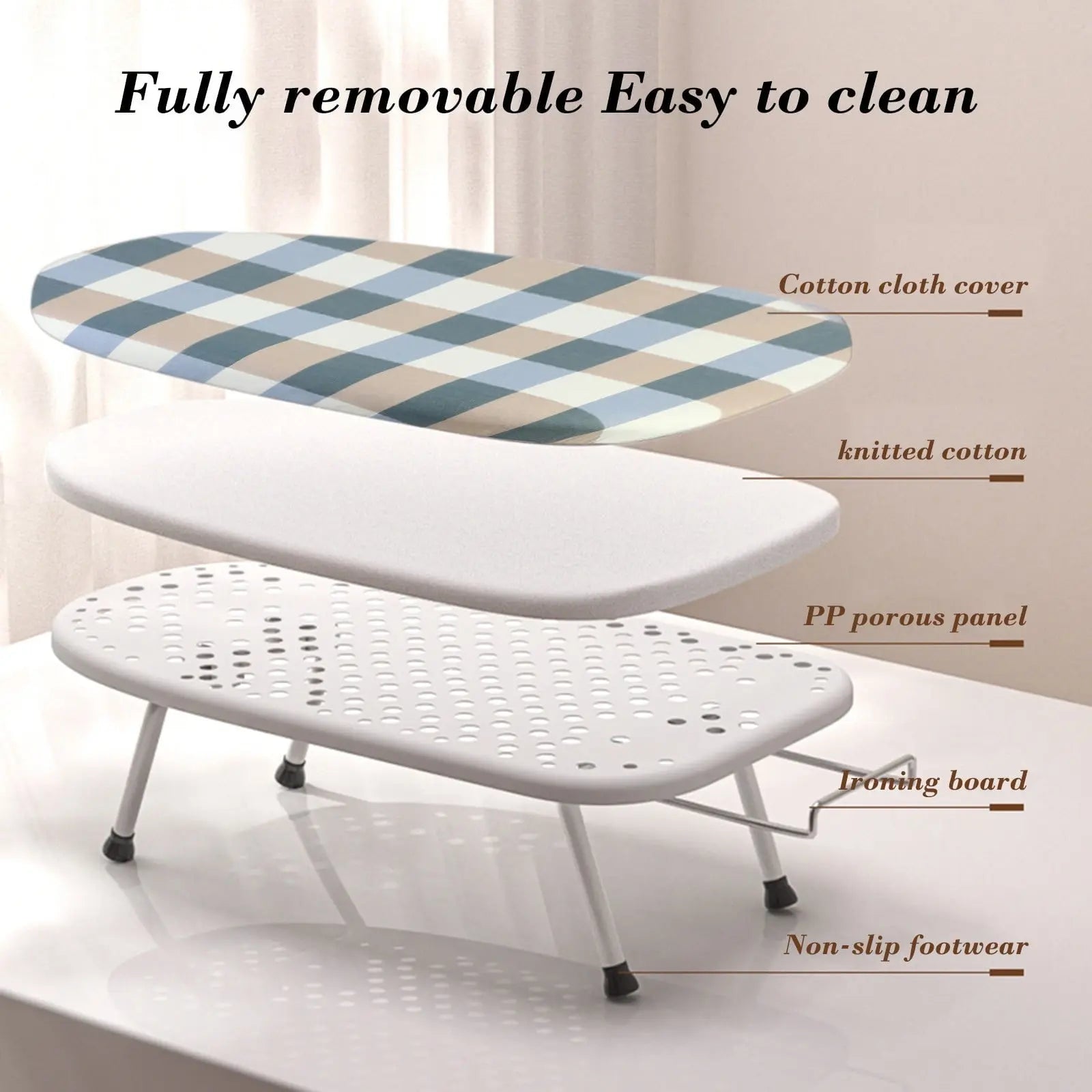 Kdkad Desktop Ironing Board, Small Folding Tabletop Iron Board with Heat-Resistant Cover, Portable for Dorm, Travel & Small Spaces, Mini Ironing Mat B Wholesale Hub