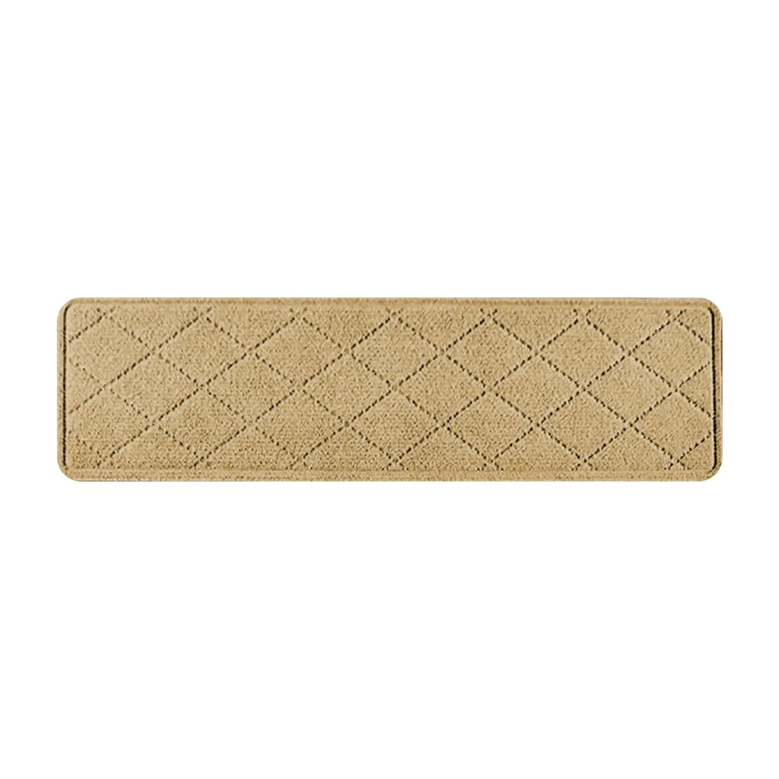 Chmadoxn 4-Piece Non-Slip Stair Treads, Self-Adhesive Striped Carpet Mats, Absorbent & Quiet Step Pads, Can Be Cut to Fit, Washable for Indoor Staircase Safety\u200b\u200b Beige Wholesale Hub