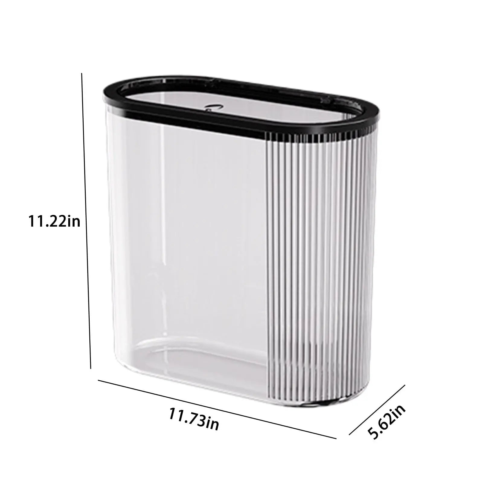 Chmadoxn Transparent Trash Can, Bathroom Trash Cans with Lids, Plastic Slim Waste Basket with Press Top Lid, Clear Garbage Can for Bathroom, Bedroom, Kitchen,Home,Office 11.22×11.73×5.62 in Gray Wholesale Hub