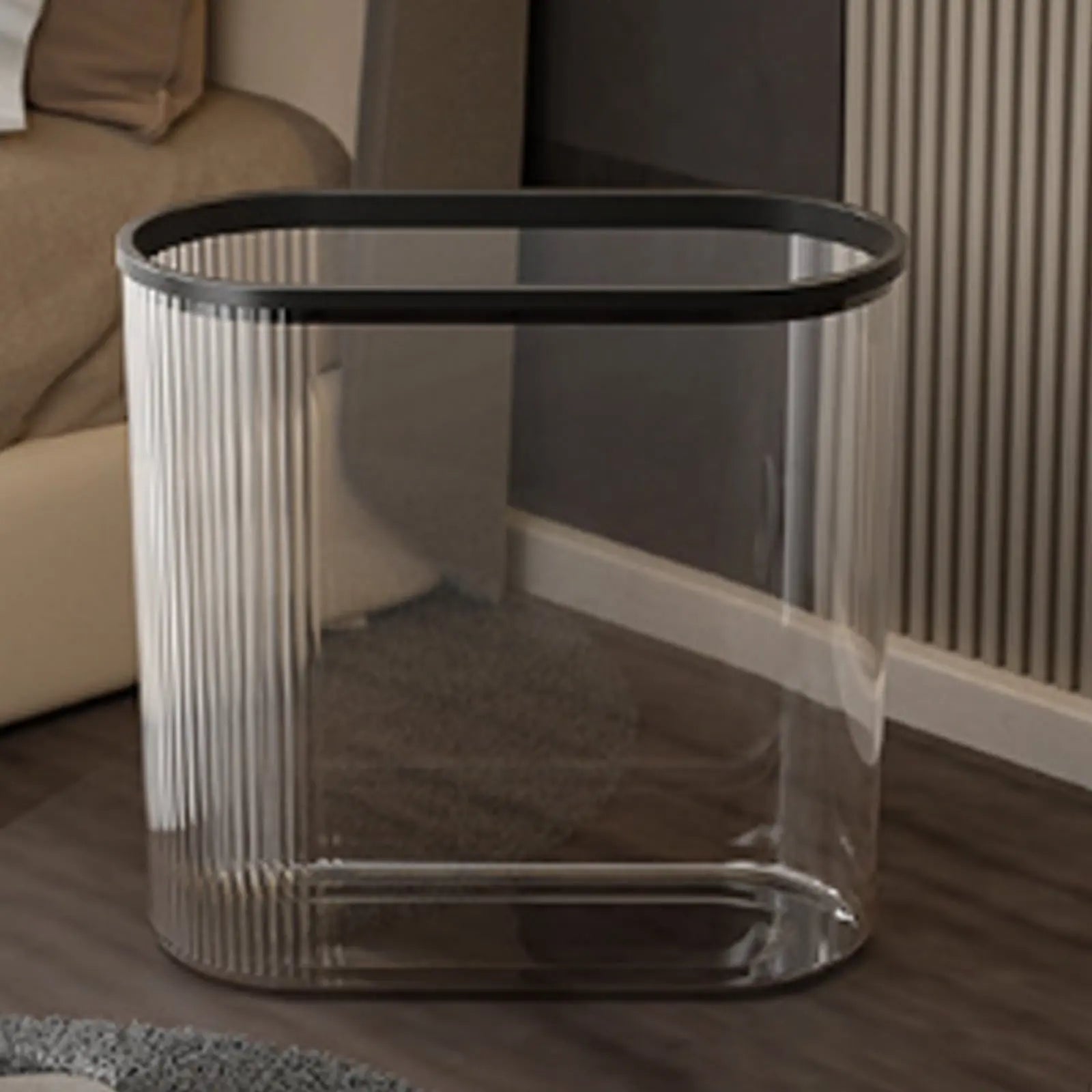 Chmadoxn Transparent Trash Can, Bathroom Trash Cans with Lids, Plastic Slim Waste Basket with Press Top Lid, Clear Garbage Can for Bathroom, Bedroom, Kitchen,Home,Office 11.22×11.73×5.62 in Gray Wholesale Hub