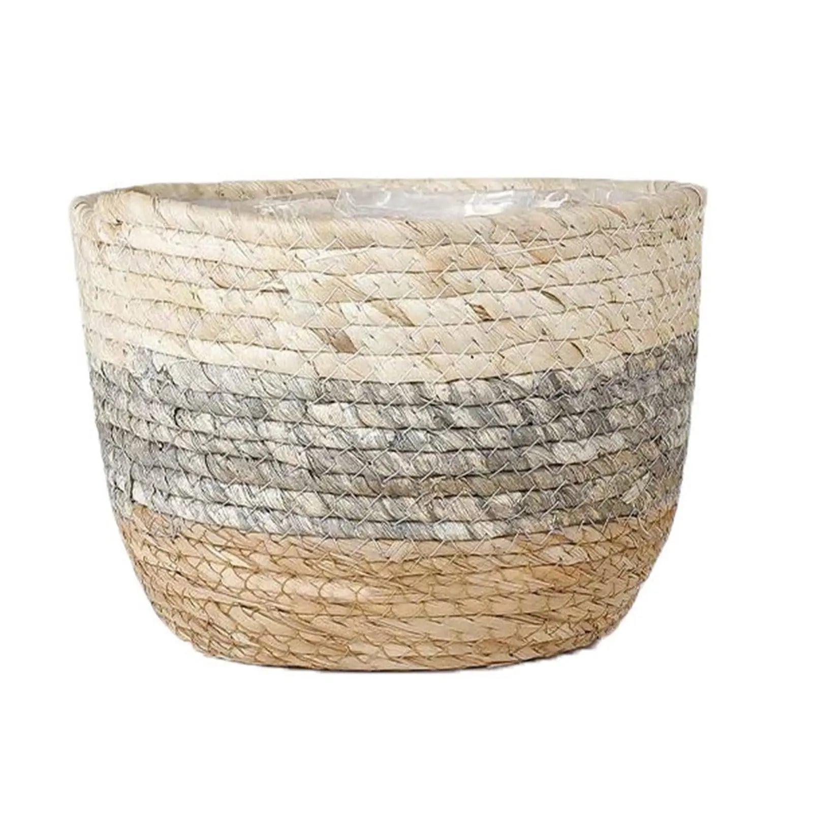 Darzheoy Woven Seagrass Plant Basket, Flower Pots Home Boho Decor, Storage Picnic Grocery Straw Bag for Plant Artificial Tree - 5.5"×8.7"×6.3 B Wholesale Hub