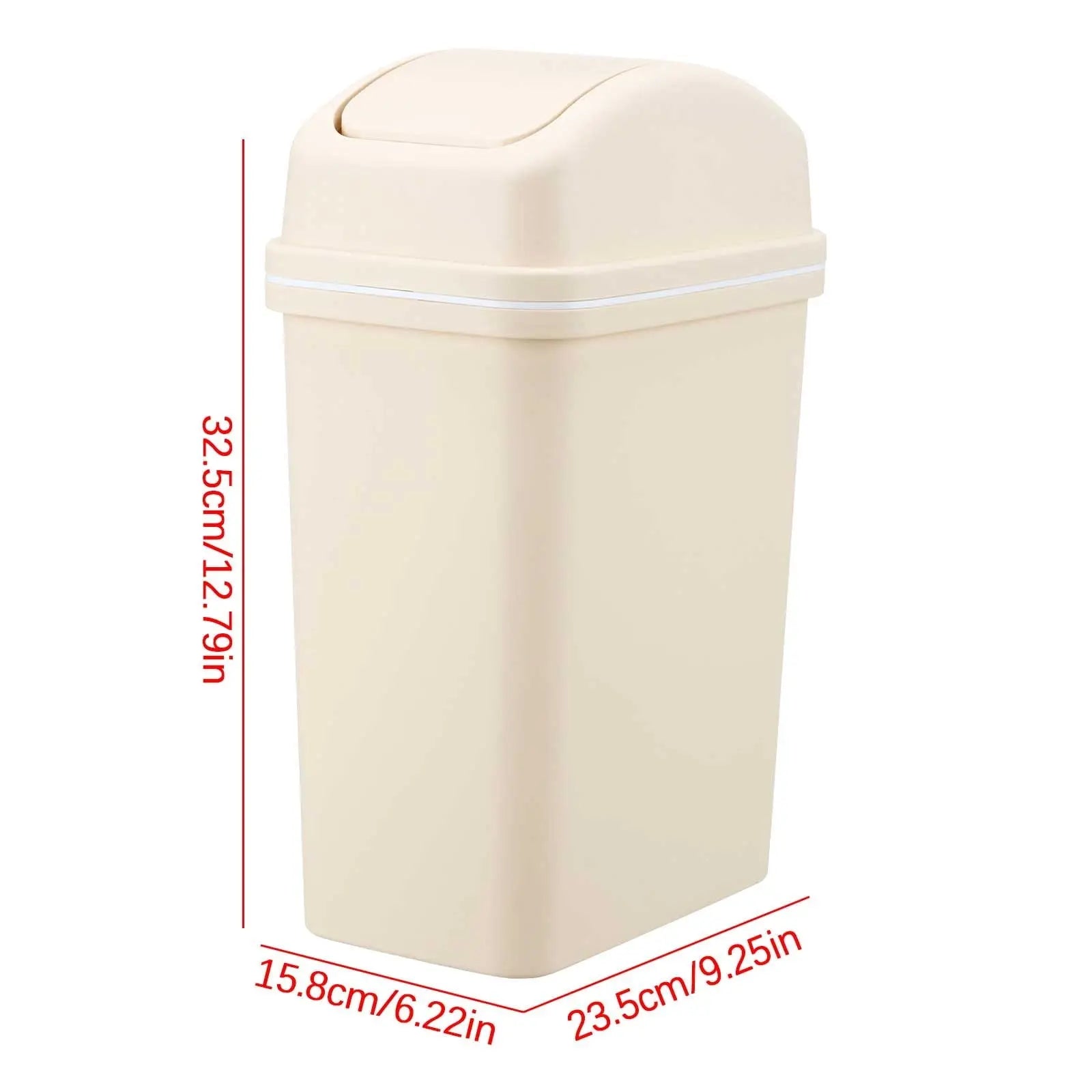 Chmadoxn Kitchen Trash Can 6 L with Lid, Plastic Tall Garbage Can Outdoor and Indoor, Large Recycle Bin and Waste Basket for Home, Office, Garage, Patio, Restaurant 6.22×9.25×12.8 in A Wholesale Hub