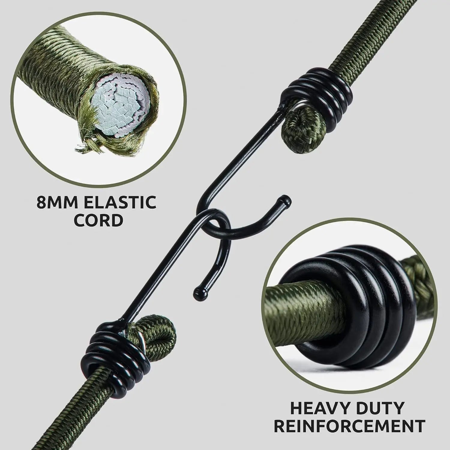 45cm- Heavy Duty Bungee Cords with Hooks10 Pack Multi-Purpose Elastic Bungee Straps for Luggage, Roof Racks, Camping - Weatherproof & UV Resistant Wholesale Hub