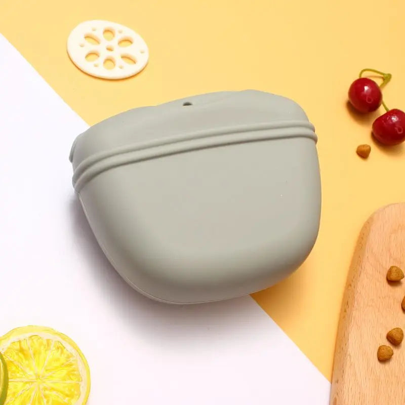 2 pack Silicone Dog Treat Pouch,Clip on Portable Train Container,Convenient Magnetic Buckle Closing(gray+black) Wholesale Hub