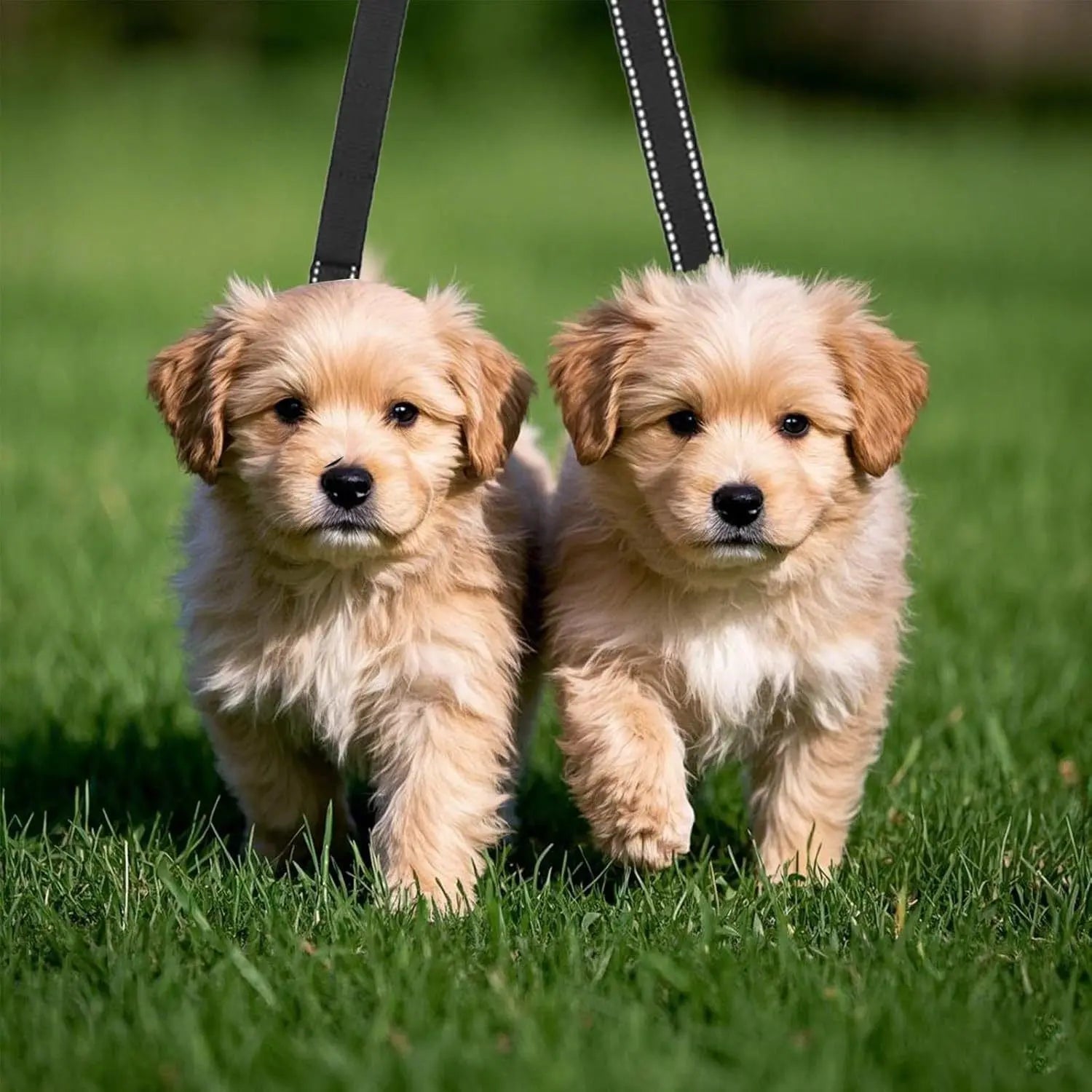 Dual dog leash, tangle free dual dog design 360 ° rotating, reflective walking training guidance, comfortable padded handle, can accommodate 2 dogs (black) Wholesale Hub