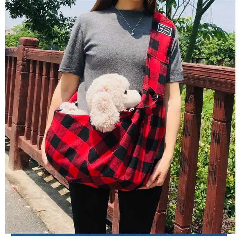 Dog Carrier Sling, Reversible Puppy Carrier Purse with Storage Pocket, Adjustable Hand-Free Dog Sling Carrier Pet Tote Bag for Carry Small Dogs and Cats, Travel Safety Harness Wholesale Hub
