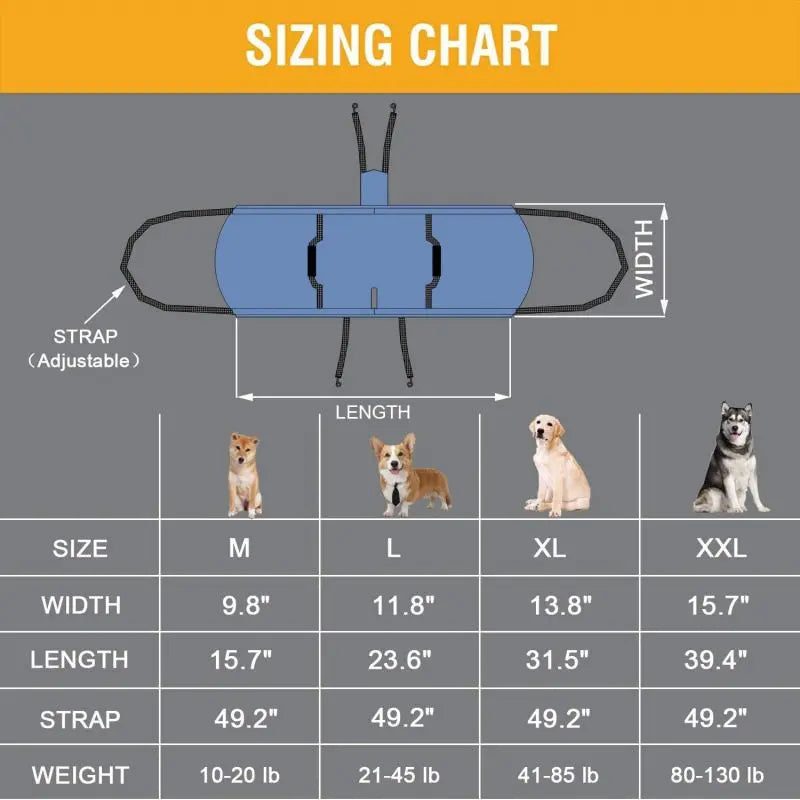 Dog Carry Sling, Emergency Backpack Pet Legs Support & Rehabilitation Dog Lift Harness for Nail Trimming, Dog Carrier for Senior Dogs Joint Injuries, Arthritis, Up and Down Stairs(L, Blue) Wholesale Hub