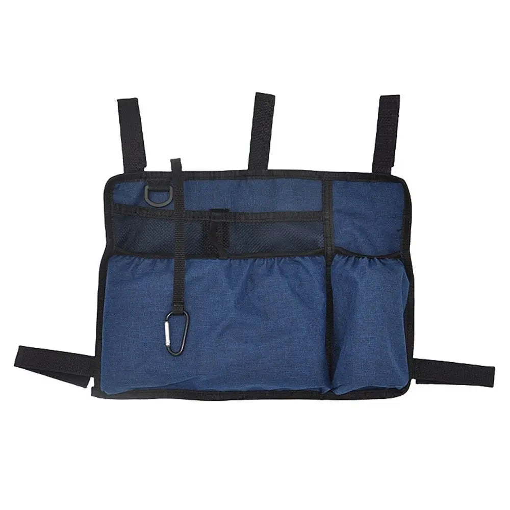 Bag Basket with Cup Holder Suit for Adult Folding Walkers Rollator Organizer Carry Storage Pouch Water-Resistant Armrest Accessories for Seniors, Elderly, Handicap, Blue Wholesale Hub