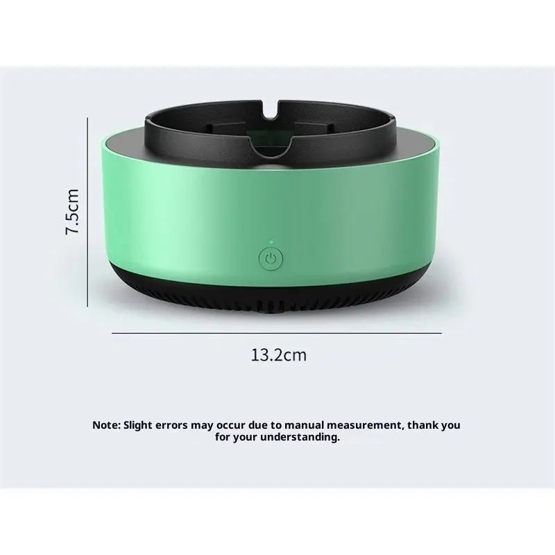 2 in 1 Multifunctional indoor smokeless ashtray, 360 °surround suction intelligent air purifier ashtray, indoor household car intelligent ashtray (Green)2pcs Wholesale Hub