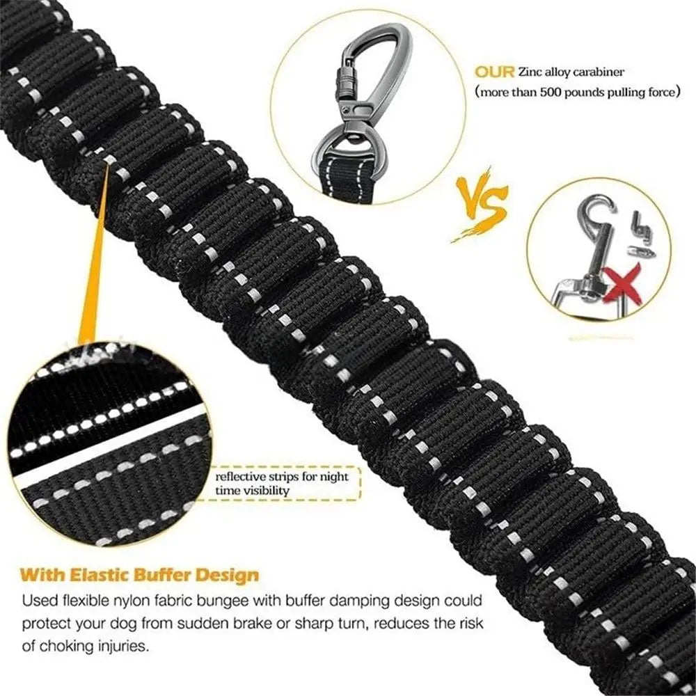 Bungee Leash for Large Dogs That Pull, No Pull Shock Absorbing Dog Leash, Heavy Duty 6.2 FT Tangle(black) Wholesale Hub