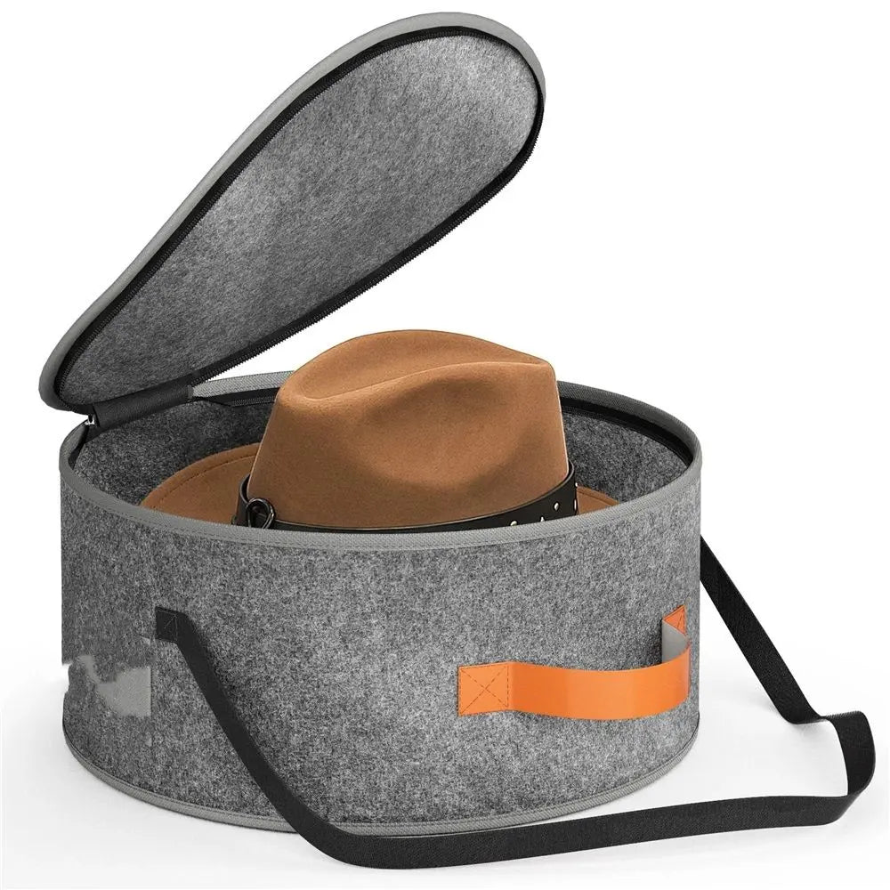 Chunful Hat Box Storage for Women Large Storage Bag for Wide Brim Sun, Cowboy and Foldable Space Saving Travel Hat Organizer Bag with Lid(Gray,oniy bag) Wholesale Hub