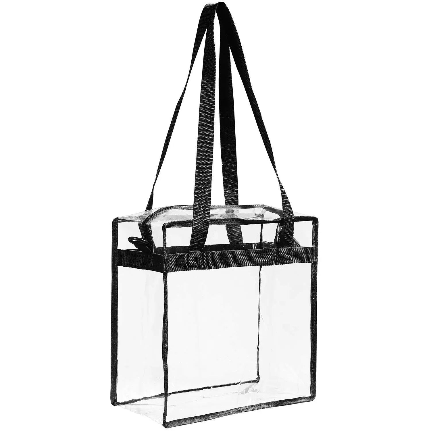 2pcs Clear Bags 30*30*15cm Stadium Approved Clear Tote Bag with Zipper Closure Crossbody Shoulder Bag with Adjustable Strap Wholesale Hub
