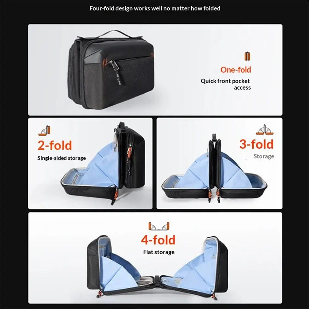 Carrying Bag Pouch Travel Large Soft Case Multilayer Storage Accessories ,4 fold small tool storage bag, portable power bank, suitable for commuting travel (Black,oniy bag) Wholesale Hub