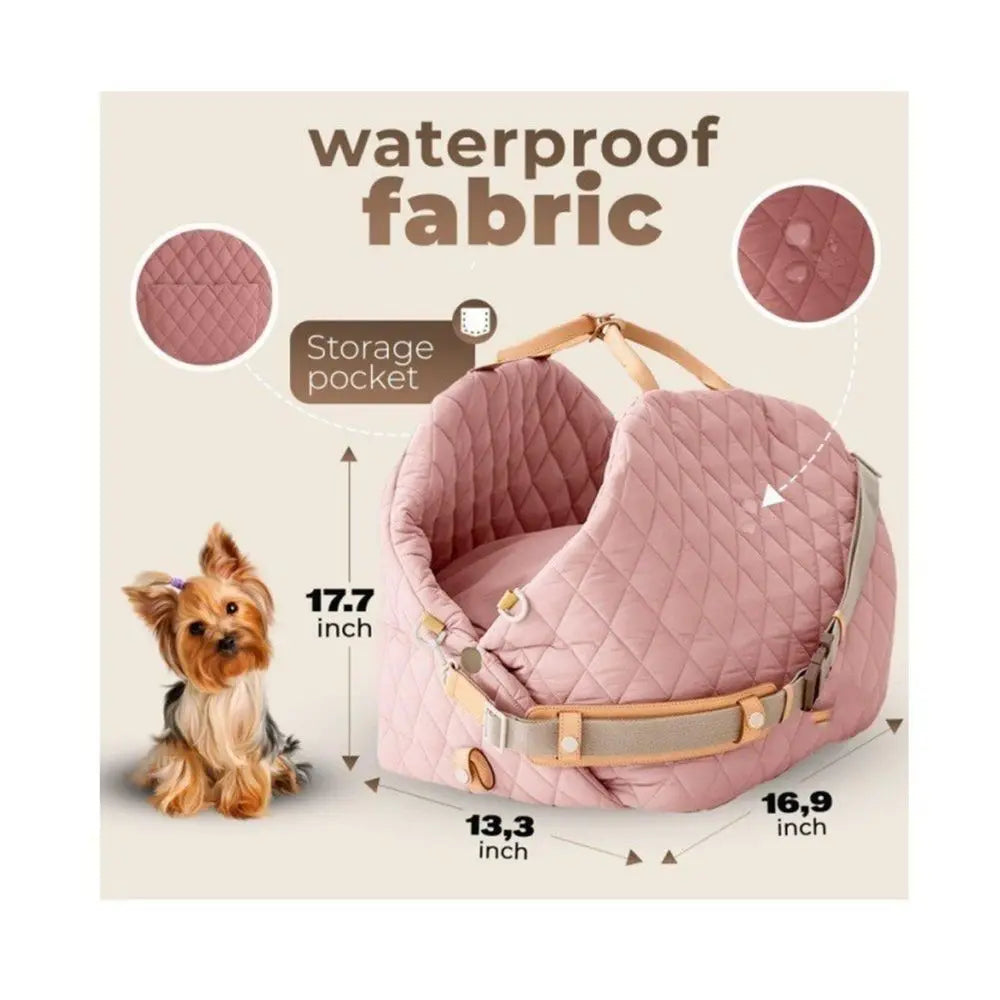 Dog Car Seat for Small Dogs – 3-in-1 Travel Carrier, Booster & Dog Bed for Car – Washable, Anti-Slip, Safety Straps – Fits Front & Back Seats – Cozy Pet Car Seat up to 25 lbs – Pink Wholesale Hub