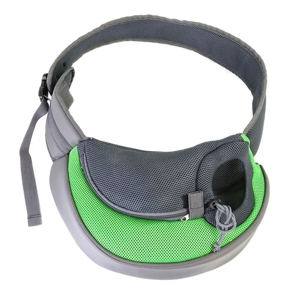 Pet Sling Carrier - Small Dog Puppy Cat Carrying Bag Purse Pouch - Hiking Travel Front Chest Body Holder Pack to Wear (Green,trumpet) Wholesale Hub