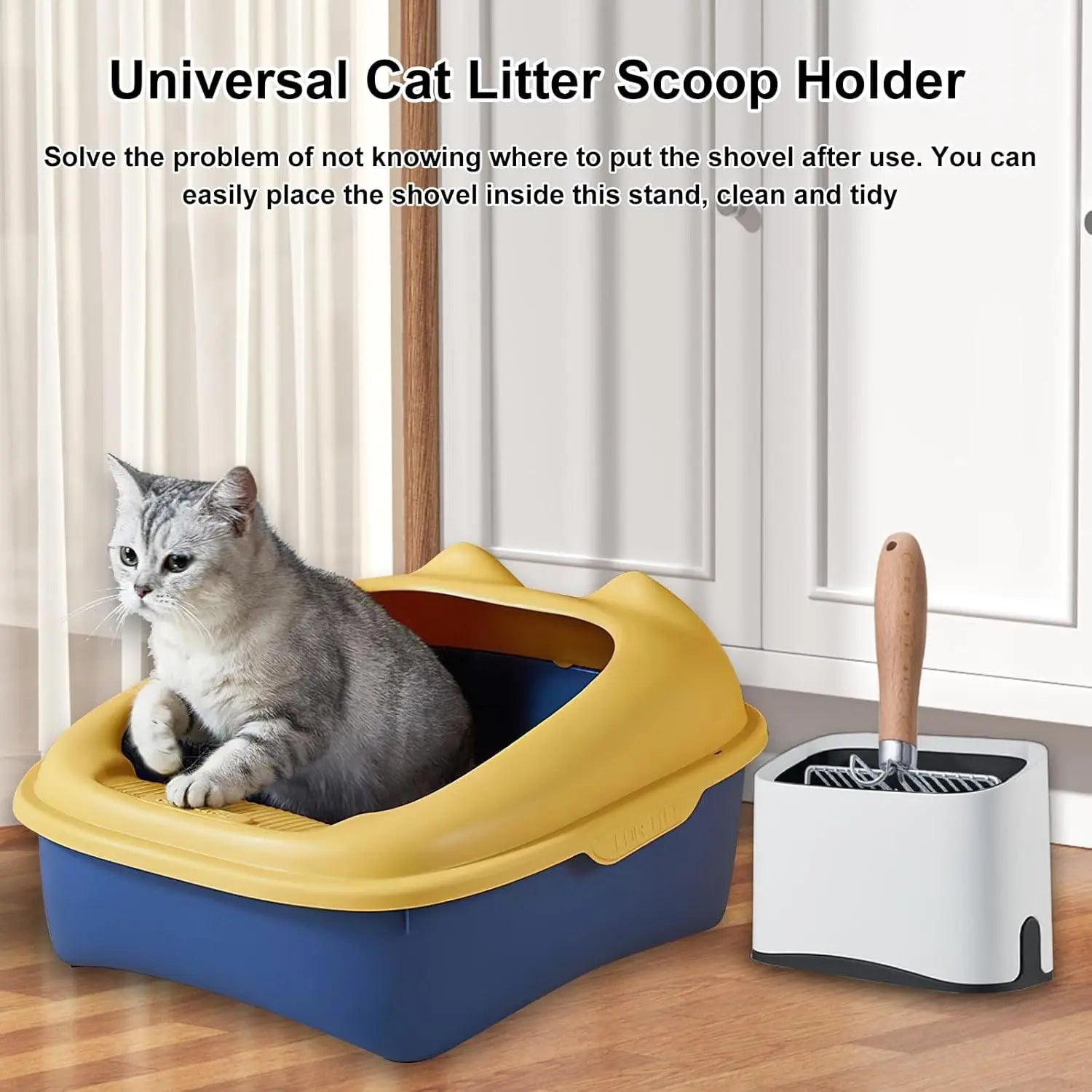 Cat Litter Scoop Holder, Universal Scooper Storage for Any Shovel, Durable Removable Scoop Stand , Suitable for Most Metal and Plastic Litter Scooper, White Wholesale Hub
