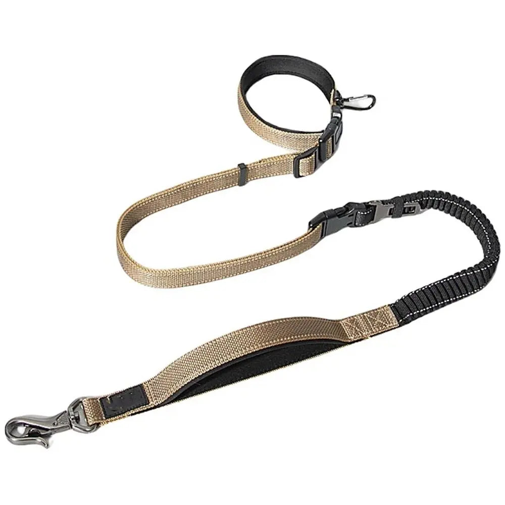 Hands Free Dog Leash for Walking Running with Safety Car Seat Belt Shock Absorbing Bungee Leash with Padded Handle(Brown) Wholesale Hub