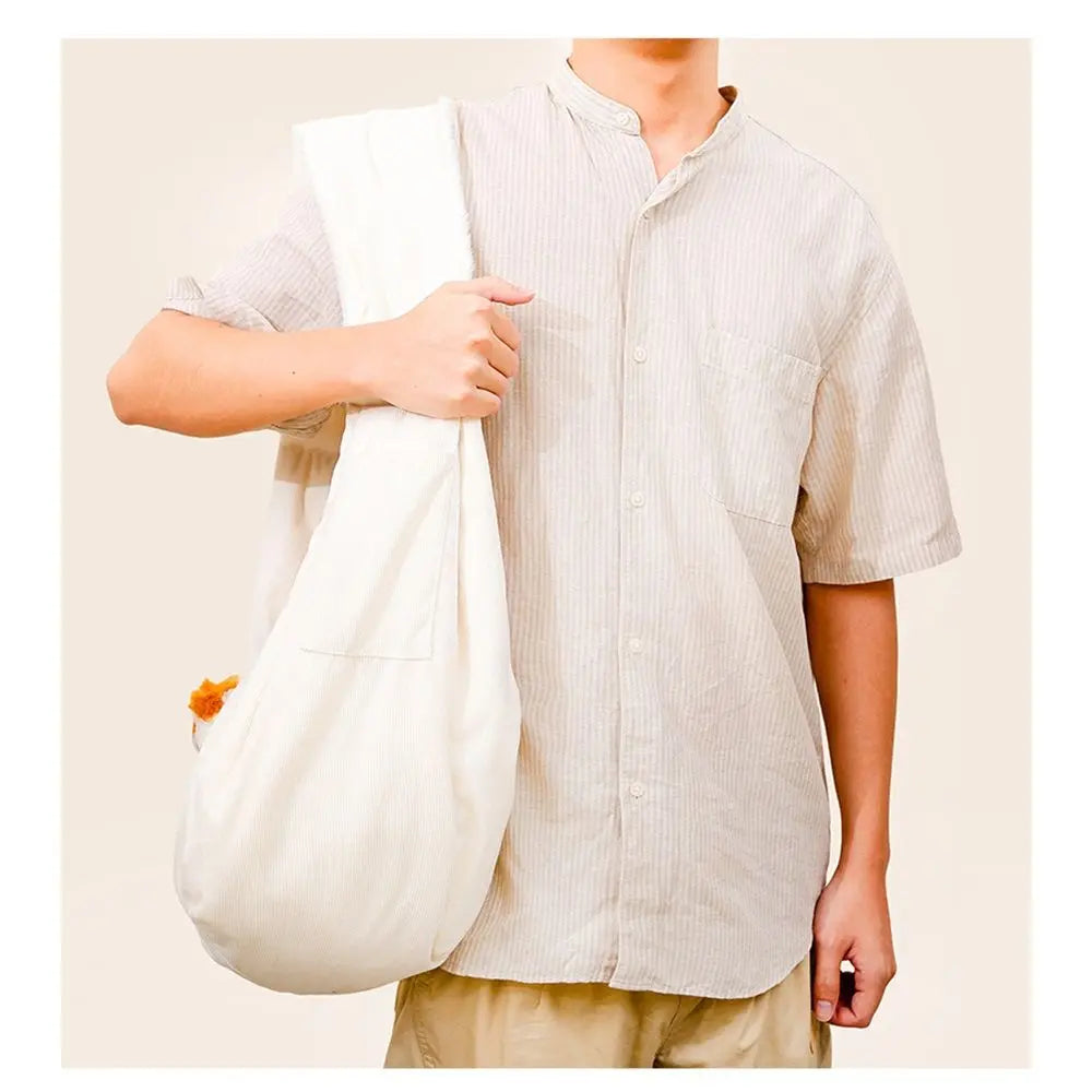 Pet Dog Sling -Puppy Carrier Sling - Adjustable Shoulder Straps Pet Bag Sling - Dog Sling Carrier - Dog Carrying Front Pouch for Small, Medium Dogs(beige) Wholesale Hub