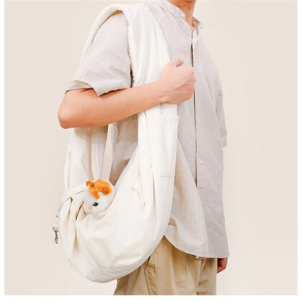 Pet Dog Sling -Puppy Carrier Sling - Adjustable Shoulder Straps Pet Bag Sling - Dog Sling Carrier - Dog Carrying Front Pouch for Small, Medium Dogs(beige) Wholesale Hub