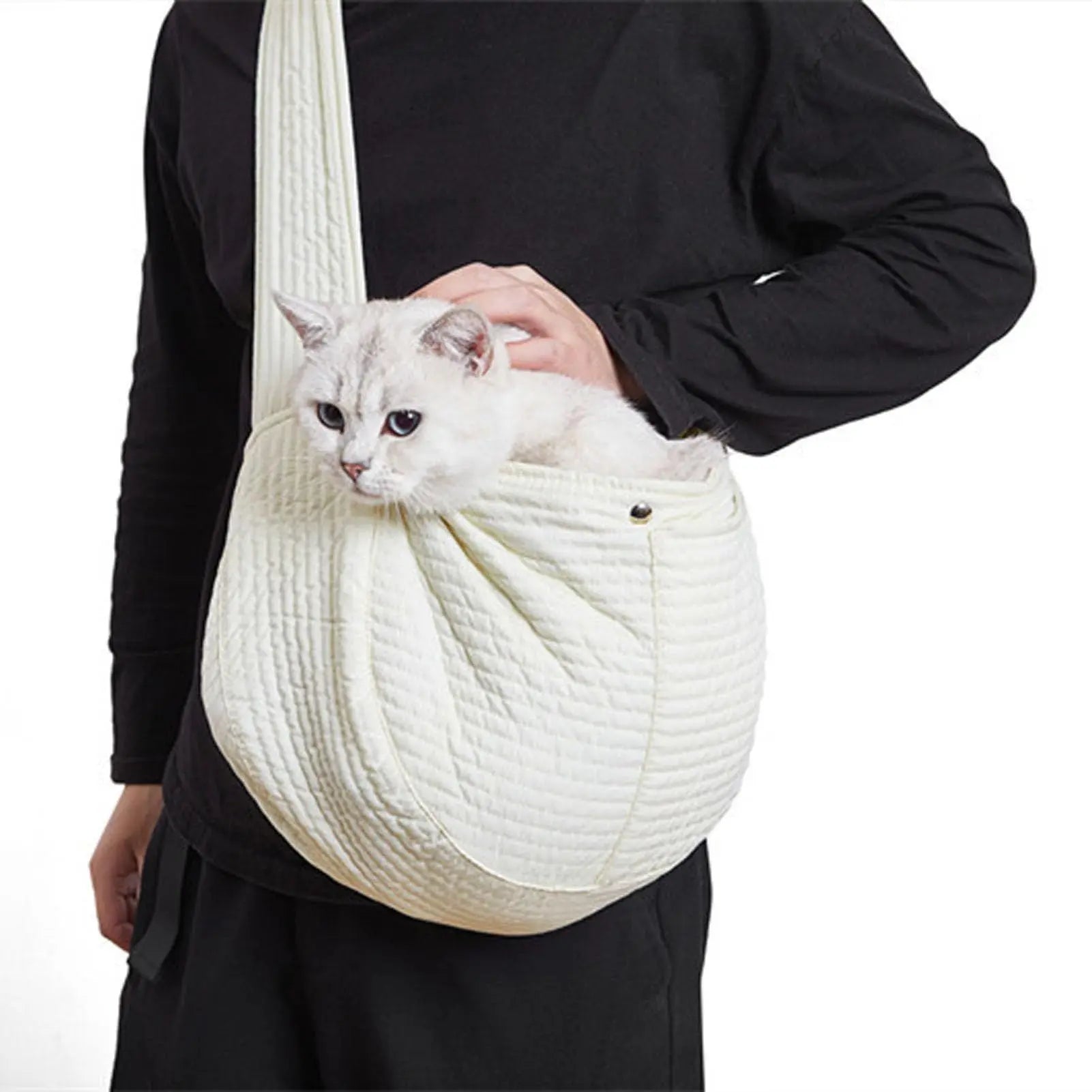 Pet Carrier Bags Large-Capacity Pet Travel Carrier Portable Outdoor Dog Crossbody Bags Pet Carrier Tote for Cats Dogs Outdoor Subway Shopping Hiking Traveling (white, small) Wholesale Hub