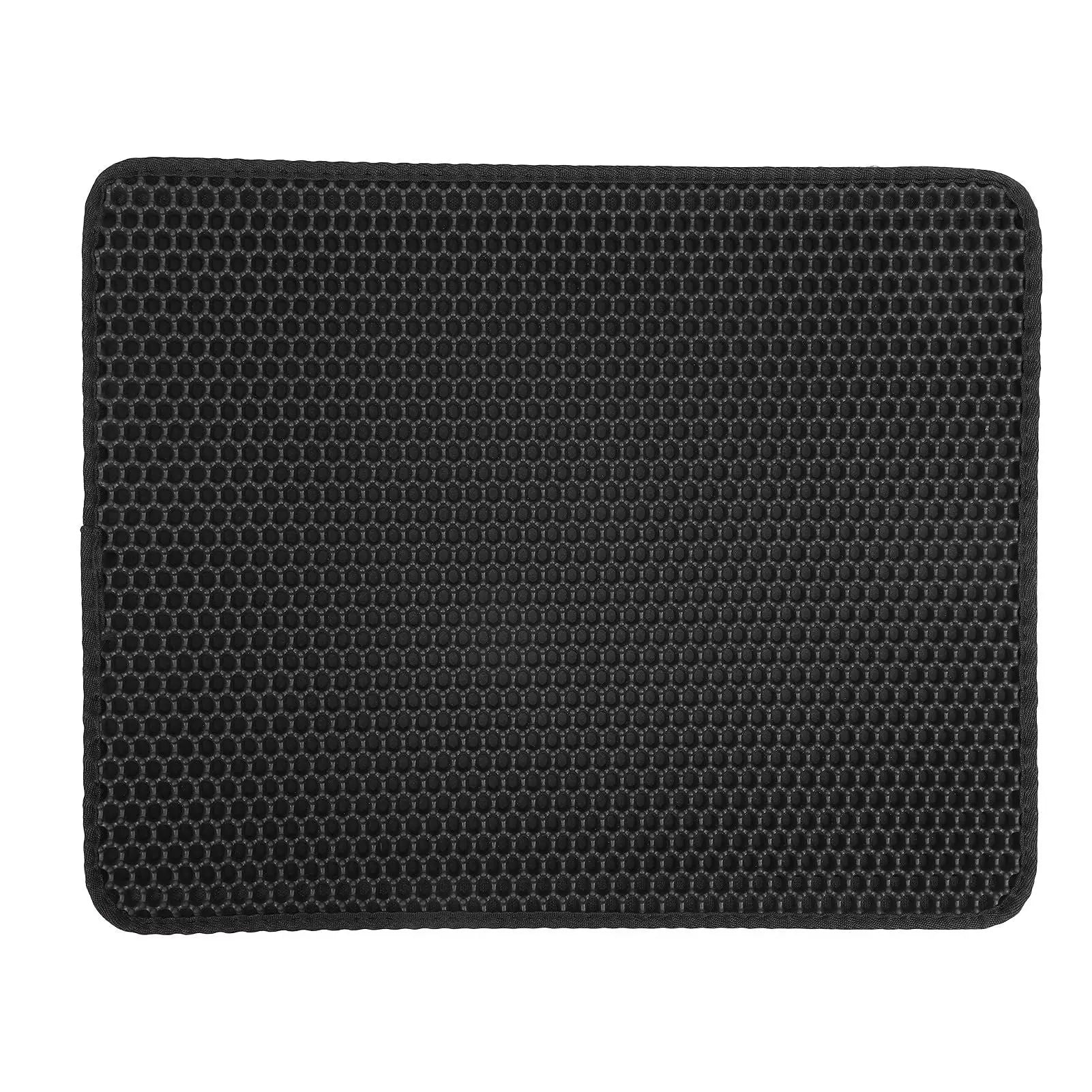 Cat Litter Mat,Double Layer Honeycomb Cat Litter Trapping Mat, Non Slip Waterproof Urine Proof Cat Litter Box Mat for Floor, Kitty Litter Rug, Cat Supplies, Black 30*30cm Wholesale Hub