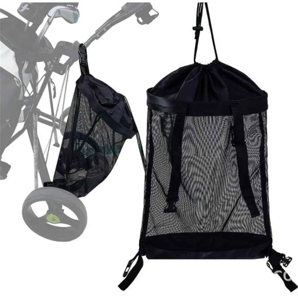 Golf Push Cart Storage Bag,Golf Cart Organizer, Backside Extension Storage Bag,Closure Push Cart Net Mesh Accessories(black 60x41cm) Wholesale Hub