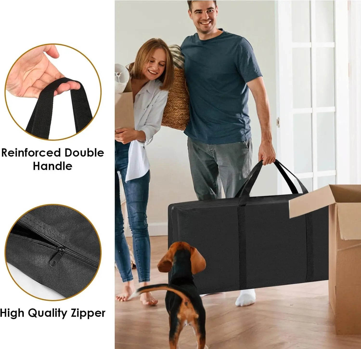 420D Oxford Fabric Table Leaf Storage Bag Padded 1 Pack, Waterproof Heavy Duty Dining Table Leaf Bag w/Adjustable Closure,52 * 28 inches, Black Wholesale Hub