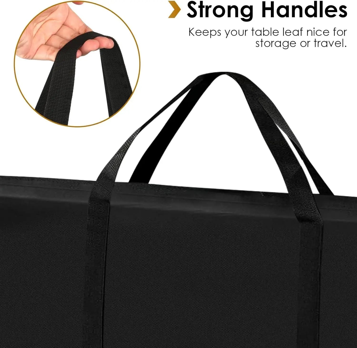 420D Oxford Fabric Table Leaf Storage Bag Padded 1 Pack, Waterproof Heavy Duty Dining Table Leaf Bag w/Adjustable Closure,52 * 28 inches, Black Wholesale Hub