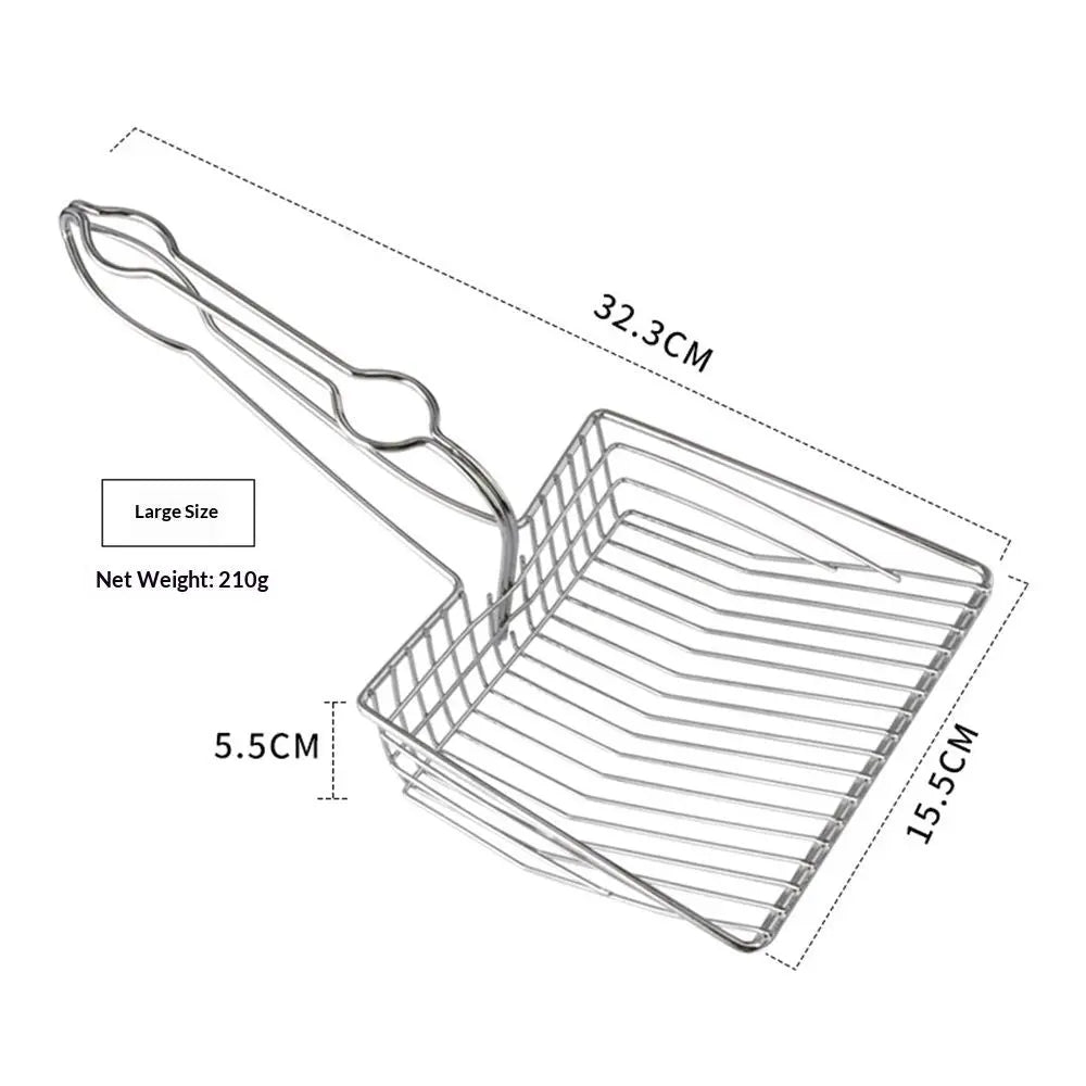 Cat Litter Scoop - Extra Large Heavy Duty Metal Kitty Litter Scoop, Premium Stainless Steel Cat Poop Scooper, Durable Sifting Shovel with Long Handle for Easy Cleanup, Best cat scooper for litter box Wholesale Hub