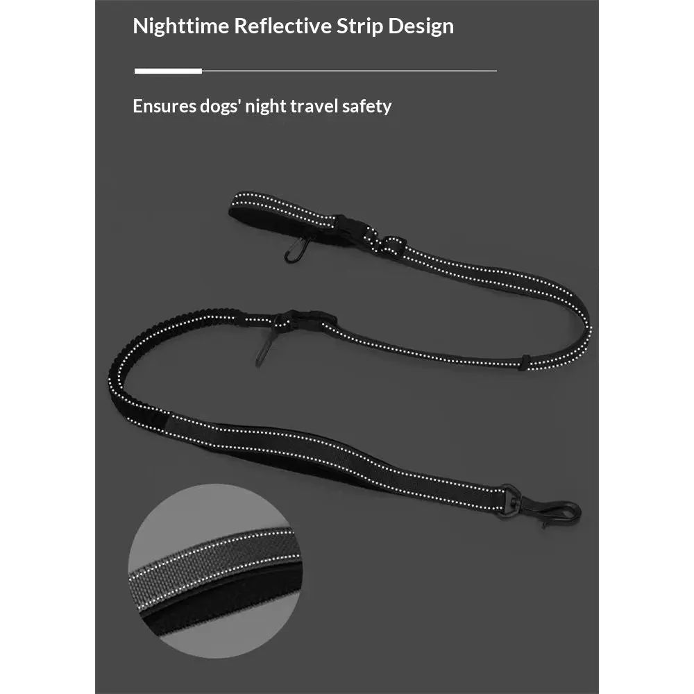 Hands Free Dog Leash for Walking Running with Safety Car Seat Belt Shock Absorbing Bungee Leash with Padded Handle (Black) Wholesale Hub