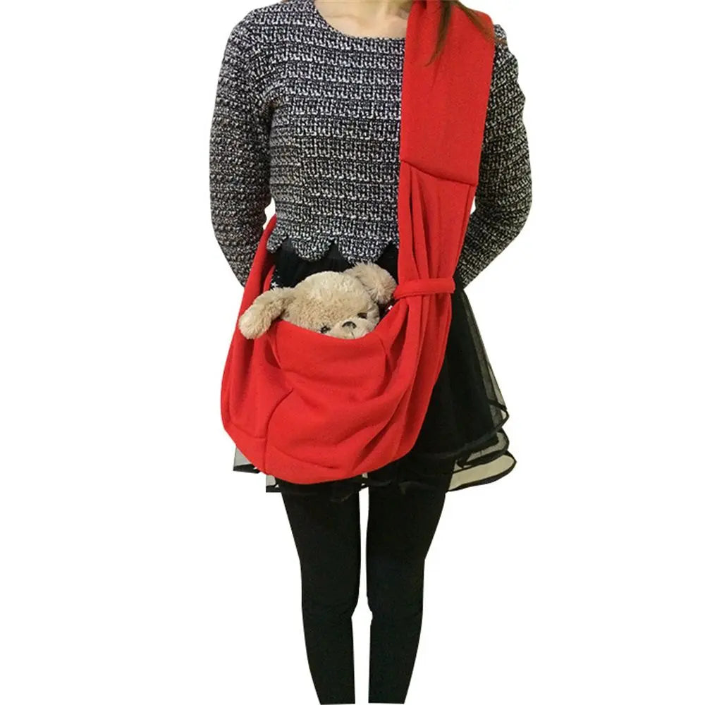 Dog Cat Sling Carrier, Small Dog Carrier, Adjustable Dog Sling, pet bag, Collar Hook for Dog/Cat/(Red) Wholesale Hub