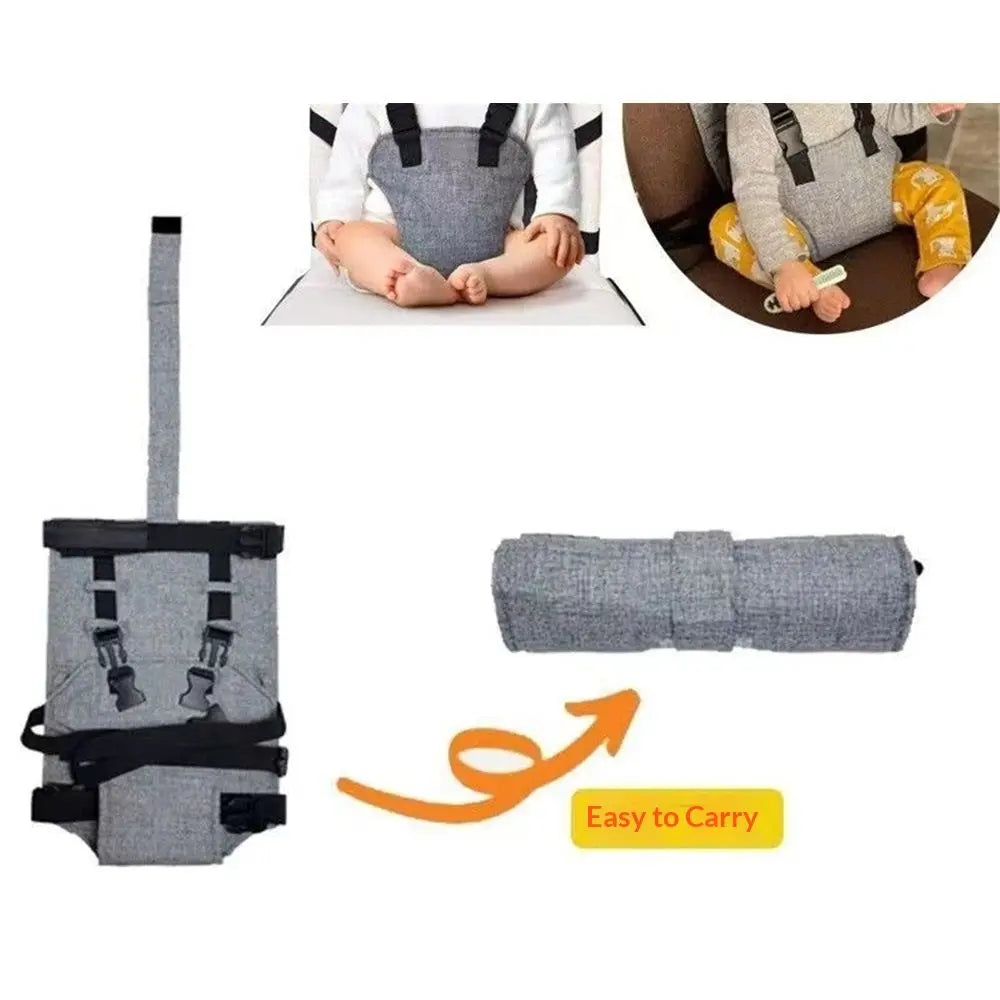Portable Chair Strap - Travel Dining Seat Cover for Babies & Toddlers | Portable Baby Chair for Travel | Compact, Foldable Baby Seat Cover – Grey Wholesale Hub