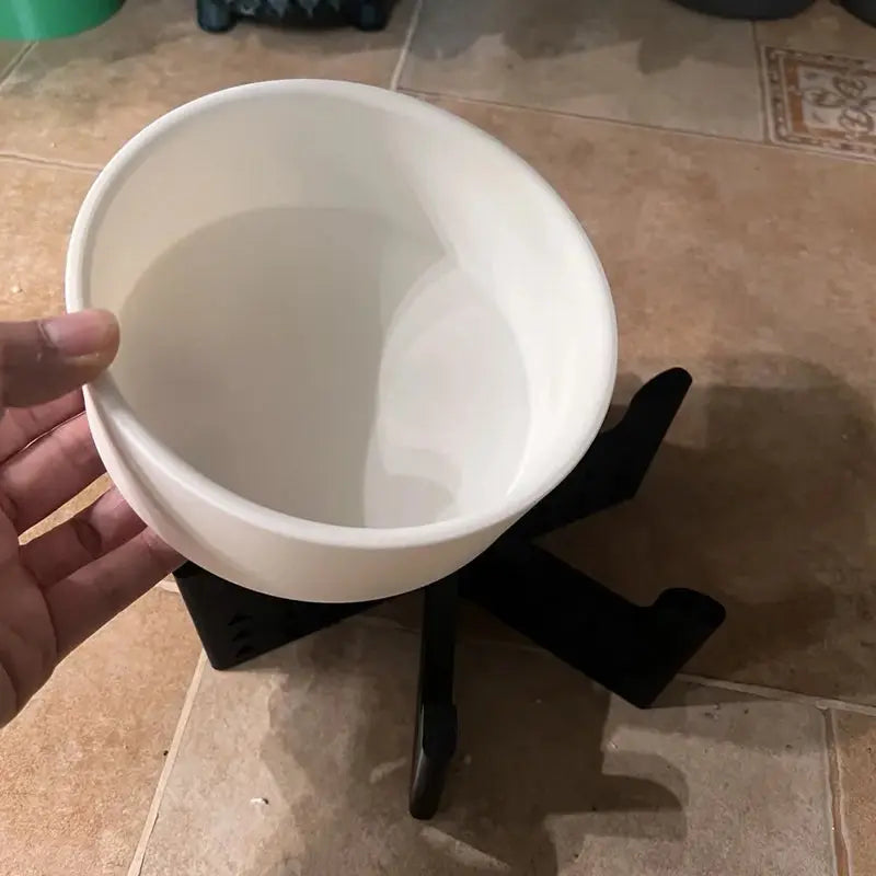 Elevator Pet Bowl, Neck Support Food Bowl, Easy to Clean (Elevator Cat Bowl), Black and White Wholesale Hub