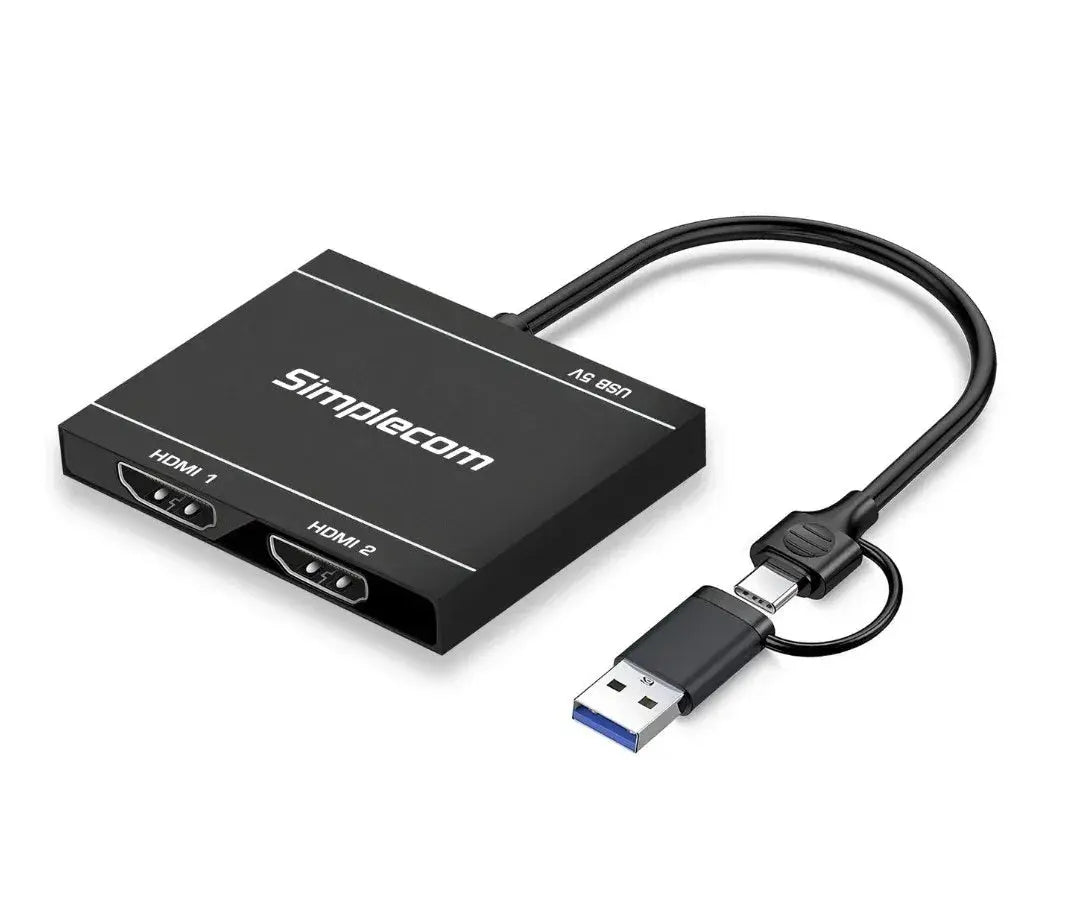Simplecom DA327 USB 3.0 or USB-C to Dual HDMI Display Adapter for 2x 1080p Extended Screens Wholesale Hub