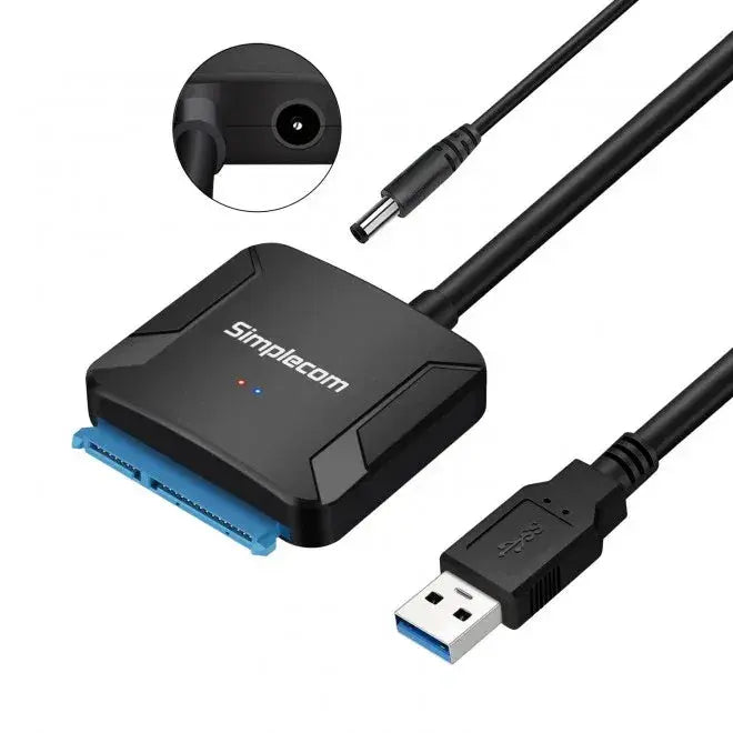 Simplecom SA236 USB 3.0 to SATA Adapter Cable Converter with Power Supply for 2.5' & 3.5' HDD SSD Wholesale Hub