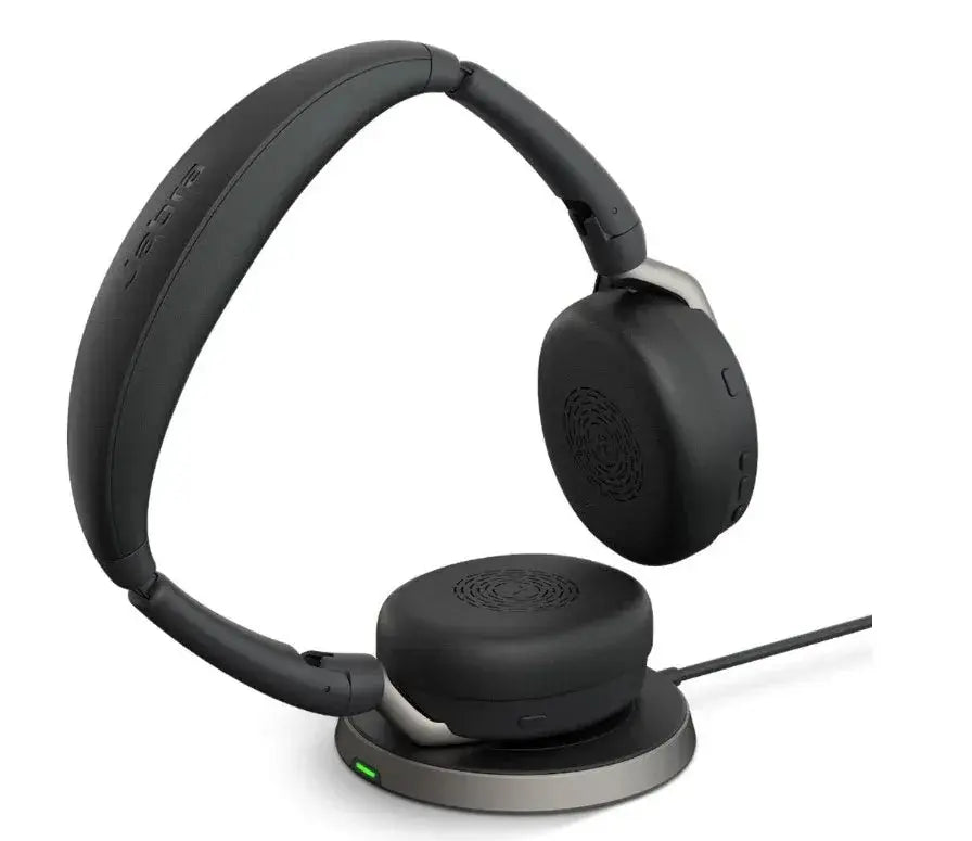 Jabra Evolve2 65 Flex UC Stereo Bluetooth Headset, Link380c USB-C Dongle & Wireless Charging Stand Included, Foldable Design, 2Yr Warranty, ANC Wholesale Hub