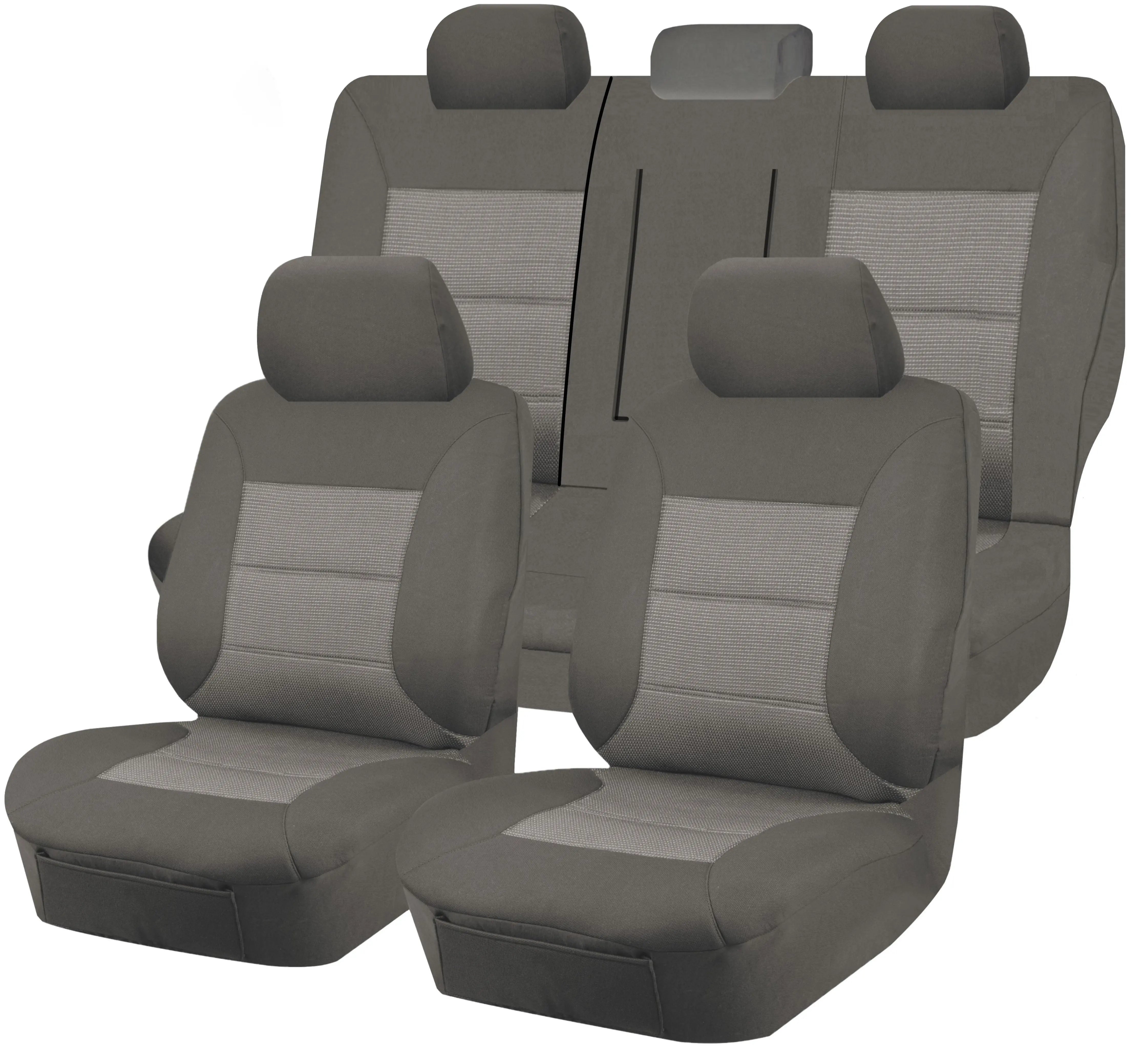 Seat Covers for TOYOTA HIACE CREW VAN LWB 02/2019 -ON 2 ROWS PREMIUM GREY Wholesale Hub