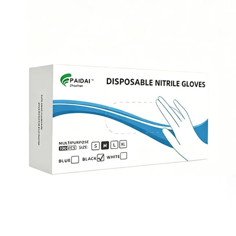 300Pcs Heavy-Duty Black Disposable Nitrile Gloves-Large Wholesale Hub