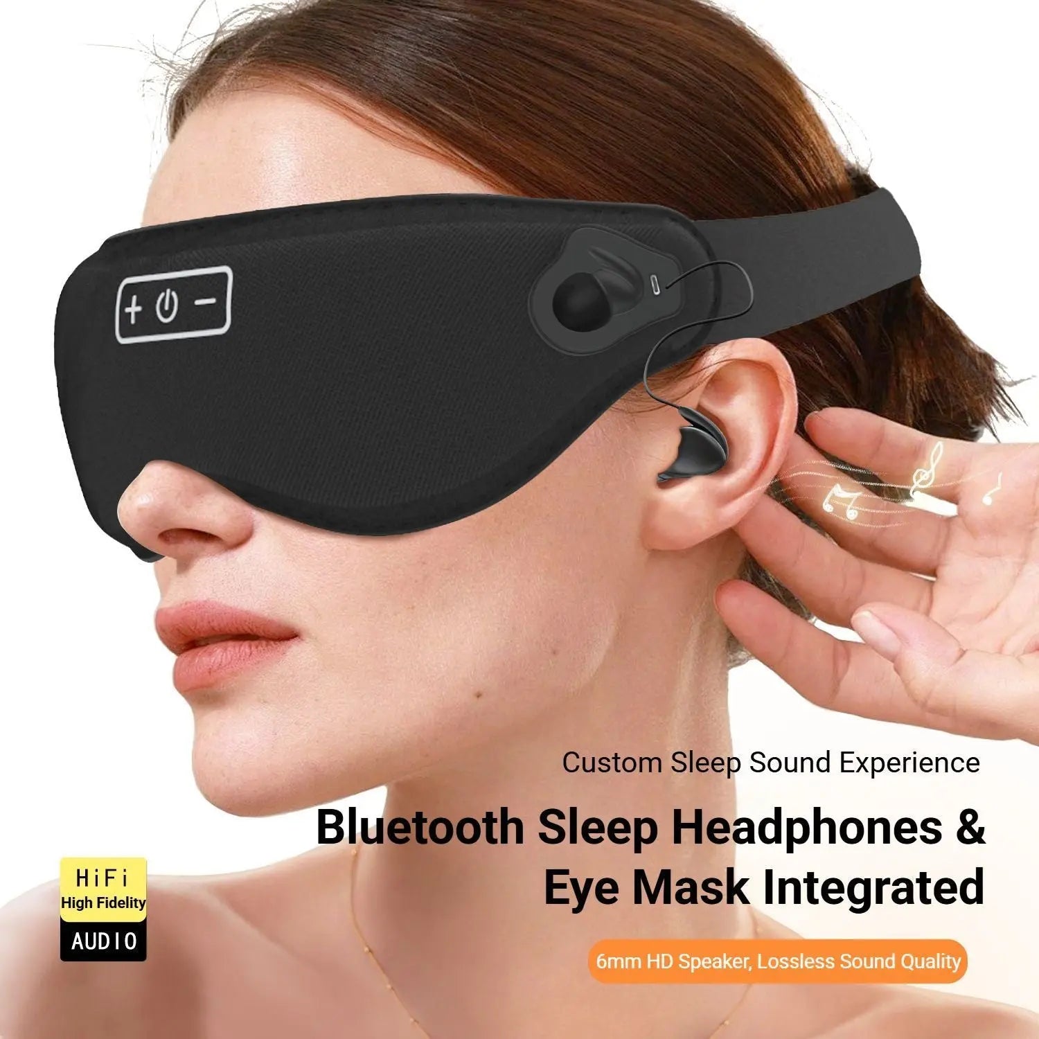 3D Bluetooth Sleep Eye Mask Black Wholesale Hub