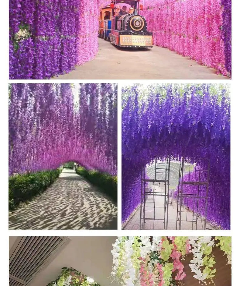 ArtificialLilacWisteria-Yellow-110CM-12-StemPack Wholesale Hub