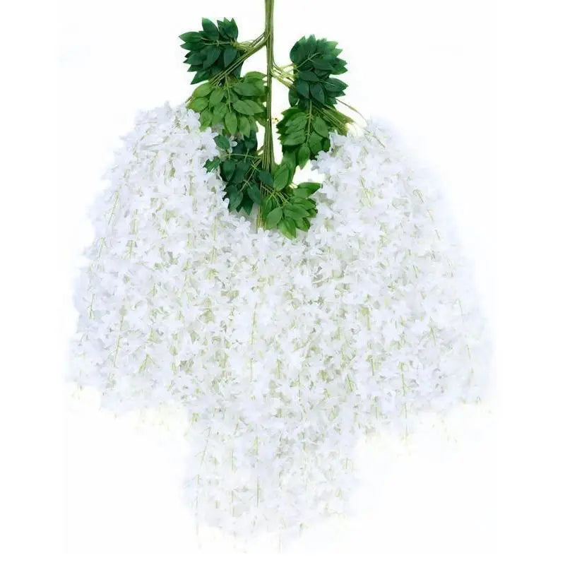 ArtificialLilacWisteriaFlowers-PureWhite-110CM-12-StemPack Wholesale Hub