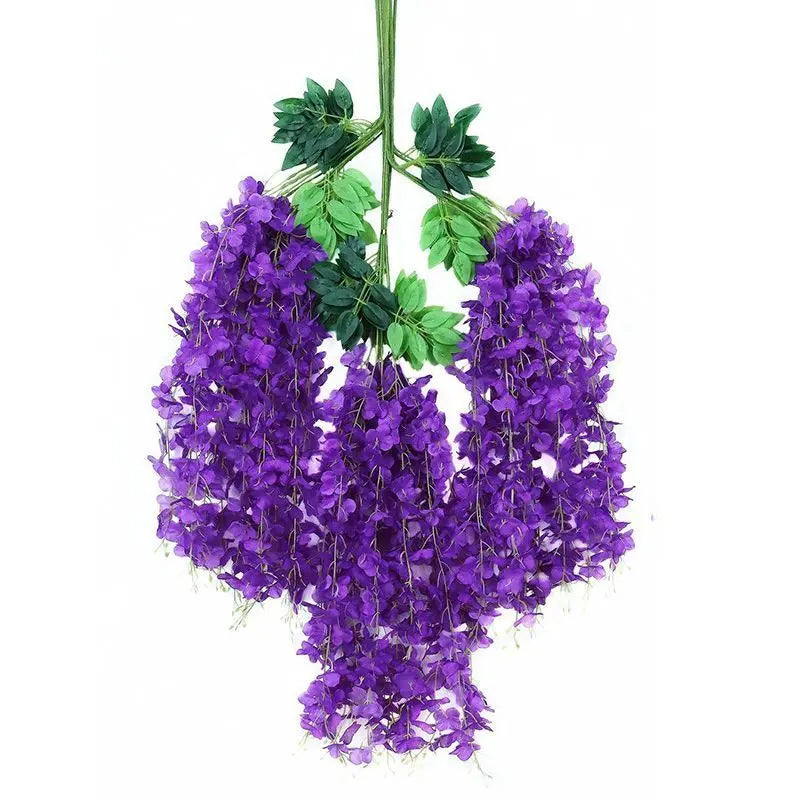 ArtificialWisteriaFlowers-DarkPurple-110CM-12-StemPack Wholesale Hub