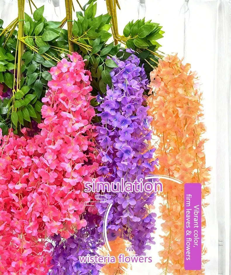ArtificialWisteriaFlowers-LightPurple-110CM-12-StemPack Wholesale Hub