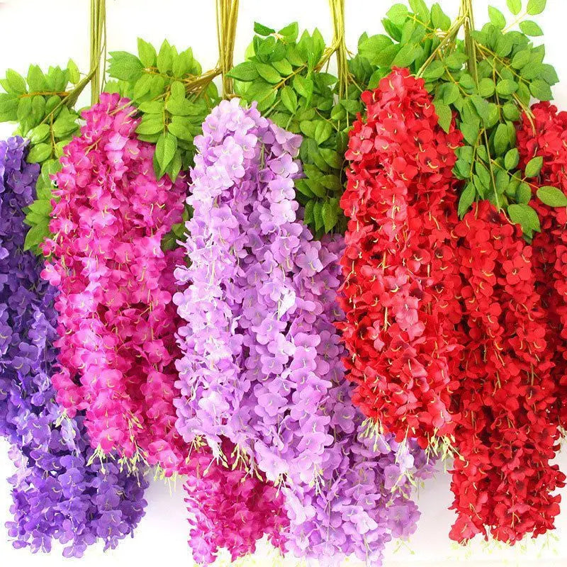 ArtificialWisteriaFlowers-LightPurple-110CM-12-StemPack Wholesale Hub
