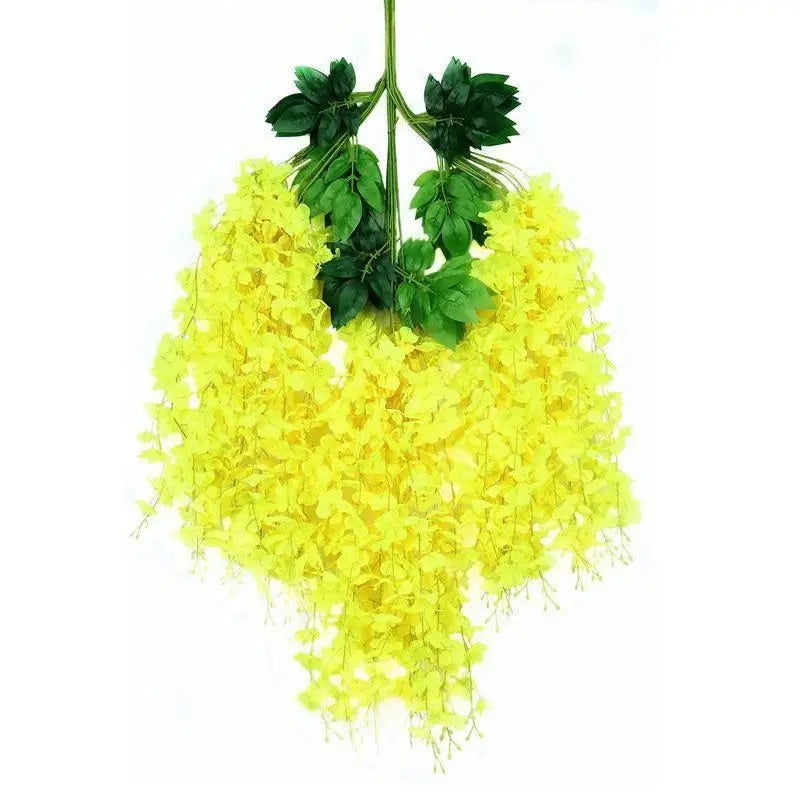 ArtificialWisteriaFlowers-Yellow-110CM-12-StemPack Wholesale Hub