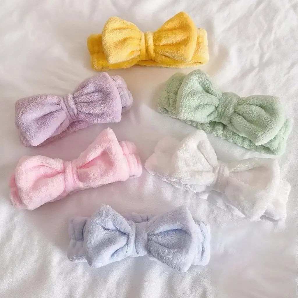 Autumn/Winter Plush Bow Headband Gray Wholesale Hub