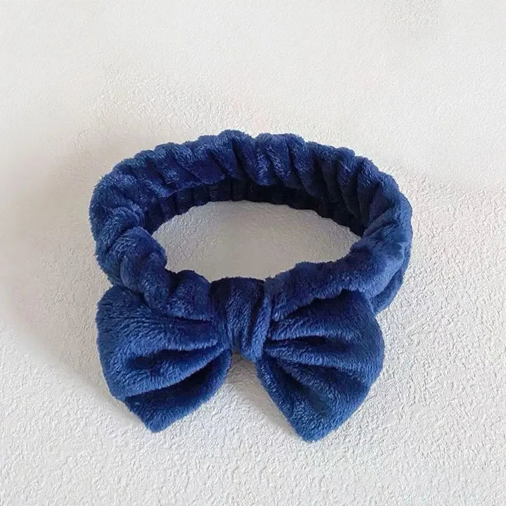 Autumn/Winter Plush Bow Headband Leather Red Wholesale Hub