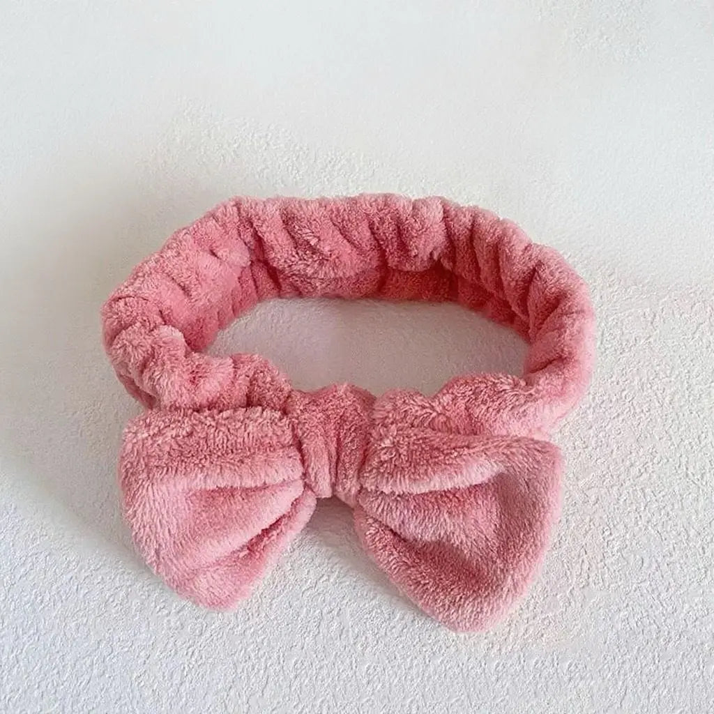 Autumn/Winter Plush Bow Headband Milky White Wholesale Hub