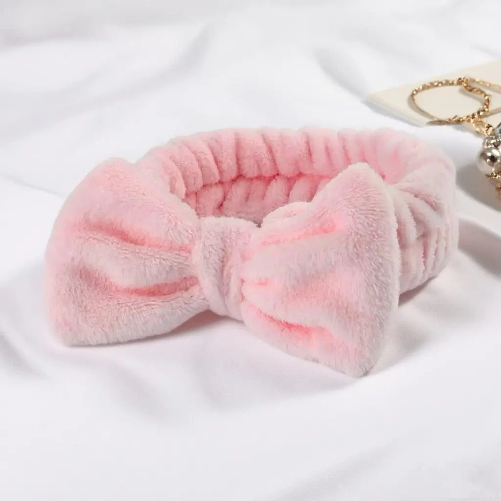 Autumn/Winter Plush Bow Headband Navy Blue Wholesale Hub