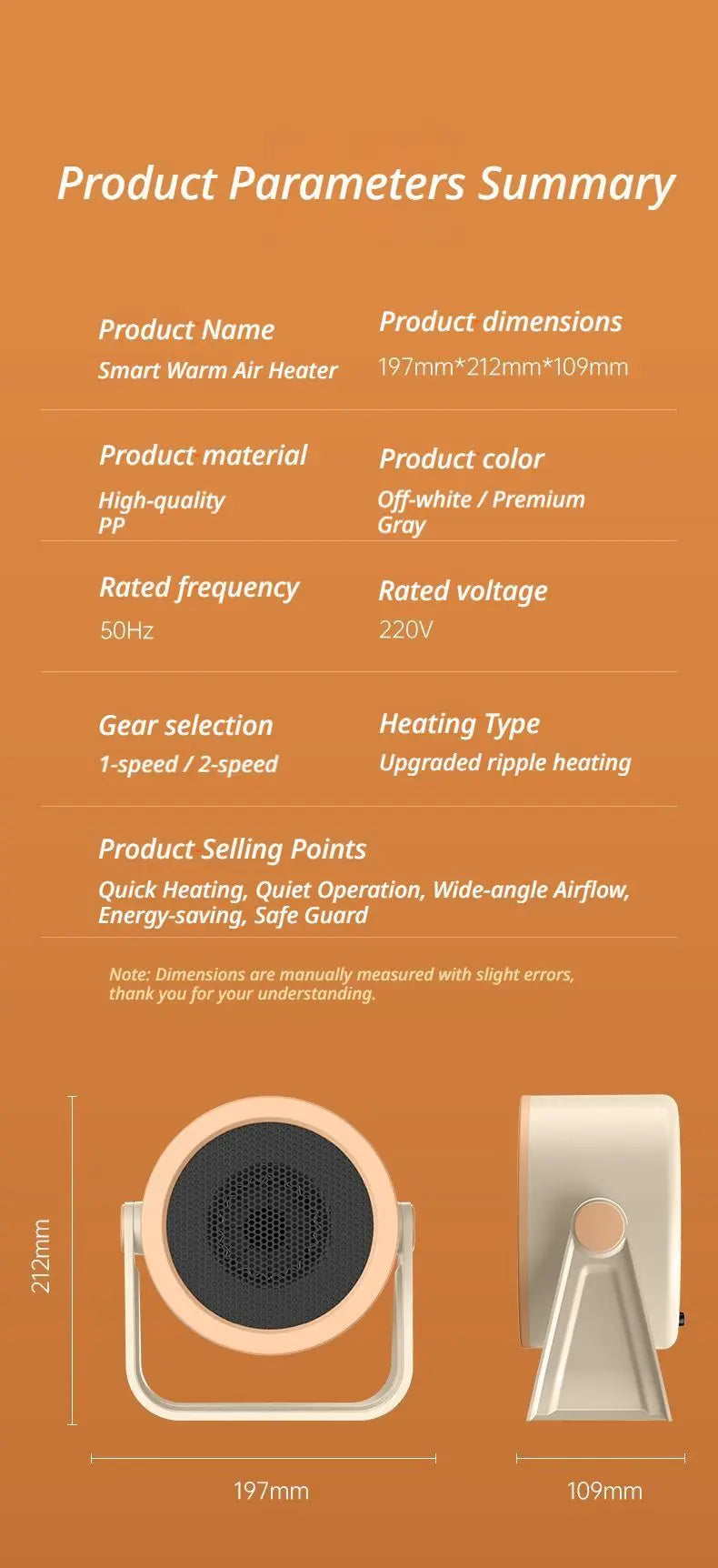 Desk heater grey Wholesale Hub